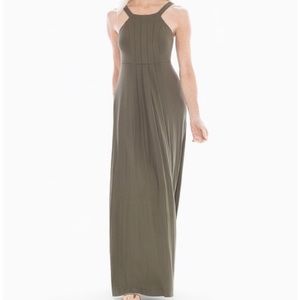 Soft Jersey Draped Maxi Dress in Grape Leaf
